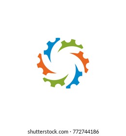 tech industrial logo with circle gear