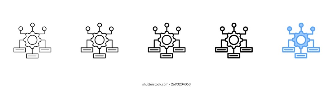 Tech Infrastructure Icon Different Style Outline Collection Set