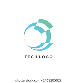 Tech with initial C logo design vector unique idea concept