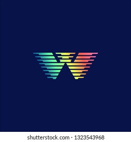 Tech initial letter W business logo in simple and modern style