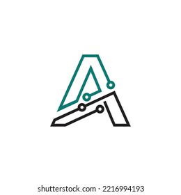 A tech initial logo design