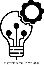 Tech Innovation solid glyph vector illustration