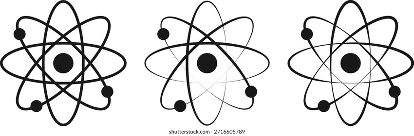 Tech and Innovation Symbols. Atomic icon graphic design. Microscopic world and technology signs. Tech and Innovation Symbols
