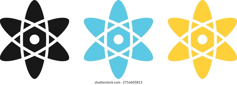 Tech and Innovation Symbols. Atomic icon graphic design. Microscopic world and technology signs. Tech and Innovation Symbols
