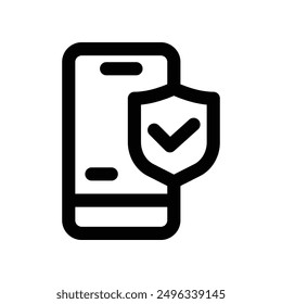 tech insurance icon. vector line icon for your website, mobile, presentation, and logo design.