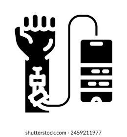 tech junkie tech enthusiast glyph icon vector. tech junkie tech enthusiast sign. isolated symbol illustration