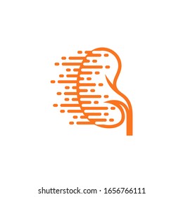 Diseño de logotipo de riñón Inspiración vectorial, plantilla de logotipo de riñones rápidos