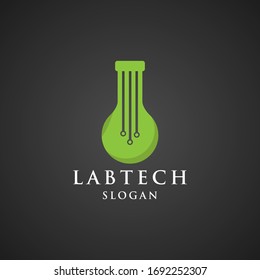 Tech lab logo design vector