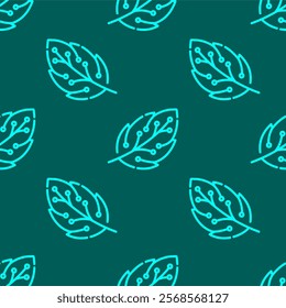 tech leaves pattern background. leaf technology theme. leaves pattern background. tech leaf theme seamless pattern background.