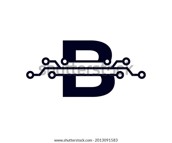 Tech Letter B Logo Futuristic Vector Stock Vector (Royalty Free ...