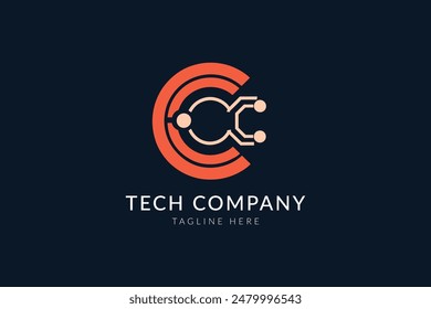 Tech letter C creative logo