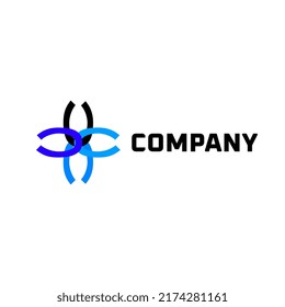 letra tecnológica c diseño de logotipo moderno