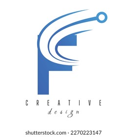 Tech Letter F Logo. Futuristic Vector Logo Template with Green and Blue Gradient Color. Geometric Shape. Usable for Business and Technology Logos