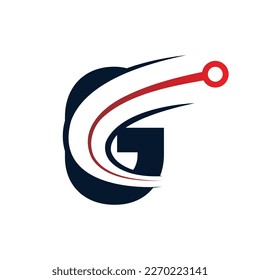 Tech Letter G red and black Logo . Futuristic Vector Logo Template with Green and Blue Gradient Color. Geometric Shape. Usable for Business and Technology Logos