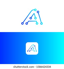 A tech letter logo design, A icon, 