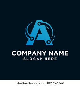  tech letter A logo letter a logo design template technology logo icon Premium Vector