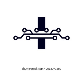 Tech Letter I Logo. Futuristic Vector Logo Template Geometric Shape. Usable for Business and Technology Logos.