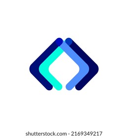 plantilla de logotipo de letra tecnológica m