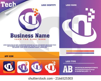 Tech Letter O Logo Design Template