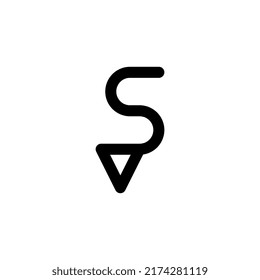 símbolo de diseño de logotipo moderno de flecha de letra tecnológica