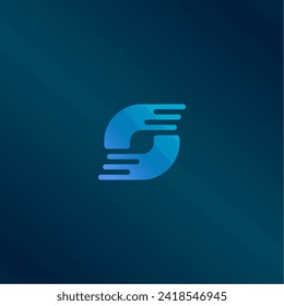 Tech Letter S Logo. Futuristic Vector Logo Template with Green and Blue Gradient Color. Geometric Shape. Usable for Business and Technology Logos.