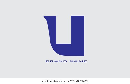 Logo "Tech Letter U". Blaue und grüne geometrische Form für Unternehmens- und Technologielogos.