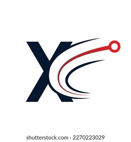 Tech Letter X red and black Logo . Futuristic Vector Logo Template with Green and Blue Gradient Color. Geometric Shape. Usable for Business and Technology Logos