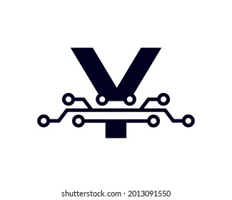 Tech Letter Y Logo. Futuristic Vector Logo Template Geometric Shape. Usable for Business and Technology Logos.