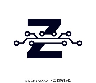 Tech Letter Z Logo. Futuristic Vector Logo Template Geometric Shape. Usable for Business and Technology Logos.
