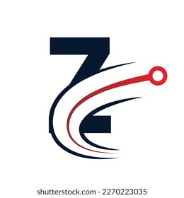 Tech Letter Z red and black Logo . Futuristic Vector Logo Template with Green and Blue Gradient Color. Geometric Shape. Usable for Business and Technology Logos