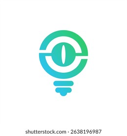 Tech Light Bulb Logo: Digital Idea Innovation Vector