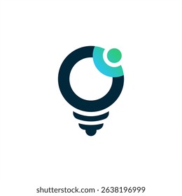 Tech Light Bulb Logo: Digital Idea Innovation Vector