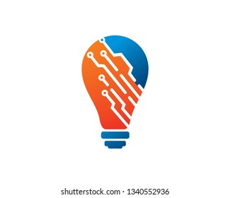 Tech Light Logo Template, Icon, Symbol - Vector