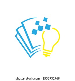 tech lightbulb digital solutions logo designs vector concept