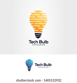 tech lightbulb logo designs concept, creative icon symbol technology logo, bulb logo designs