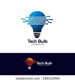 tech lightbulb logo designs concept, creative icon symbol technology logo, bulb logo designs