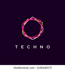 tech line logo modern abstract for company