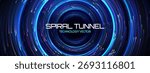Tech line whirlpool with spiral circular radial background and circle pattern sketch. Spin whirl fractal with music modern frame abstract and neon speed design. Swirl concept geometry with technology