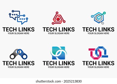 Tech links logo vector designs 
