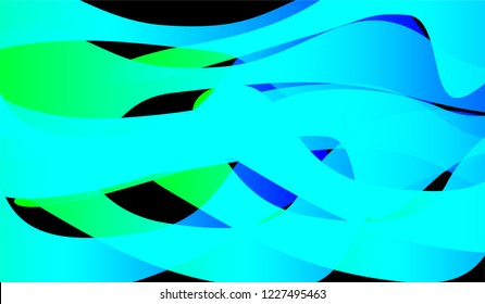 Tech Liquid Background. Bright Neon Trendy Design for Wallpaper, Banner, Placard. Gradient Shapes on Black Background.