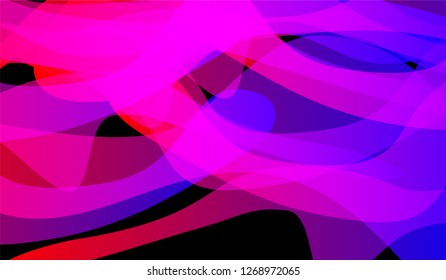 Tech Liquid Background. Bright Neon Modern Design for Print, Brochure, Placard. Gradient Shapes on Black Background.