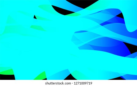 Tech Liquid Background. Bright Neon Trendy Design for Print, Cover, Poster. Gradient Shapes on Black Background.