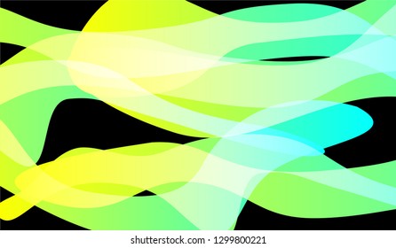 Tech Liquid Background. Bright Neon Modern Design for Card, Cover, Banner. Gradient Shapes on Black Background.