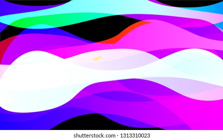Tech Liquid Background. Bright Neon Trendy Design for Print, Cover, Poster. Gradient Shapes on Black Background.