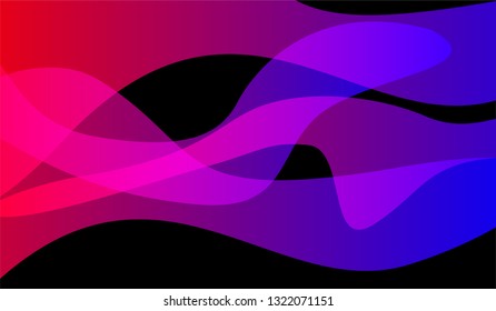 Tech Liquid Background. Bright Neon Dynamic Design for Print, Cover, Poster. Gradient Shapes on Black Background.