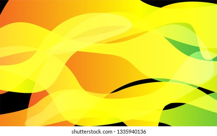 Tech Liquid Background. Bright Neon Futuristic Design for Card, Banner, Placard. Gradient Shapes on Black Background.