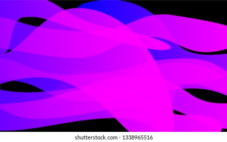 Tech Liquid Background. Bright Neon Trendy Design for Card, Cover, Poster. Gradient Shapes on Black Background.