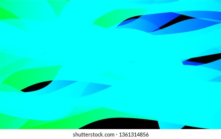 Tech Liquid Background. Bright Neon Futuristic Design for Wallpaper, Brochure, Placard. Gradient Shapes on Black Background.