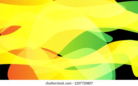Tech Liquid Background. Colorful Neon Trendy Design for Card, Cover, Poster. Gradient Shapes on Black Background.