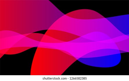 Tech Liquid Background. Colorful Neon Modern Design for Card, Cover, Banner. Gradient Shapes on Black Background.